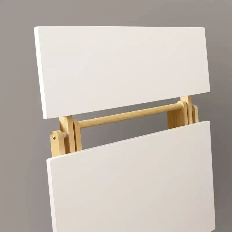 Bureau portable pliable 2 niveaux en bois massif Blanc/Naturel - Flora Home