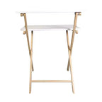 Bureau portable pliable 2 niveaux en bois massif Blanc/Naturel - Flora Home