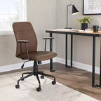 Chaise de bureau LumiSource Fredrick en métal noir/PU expresso