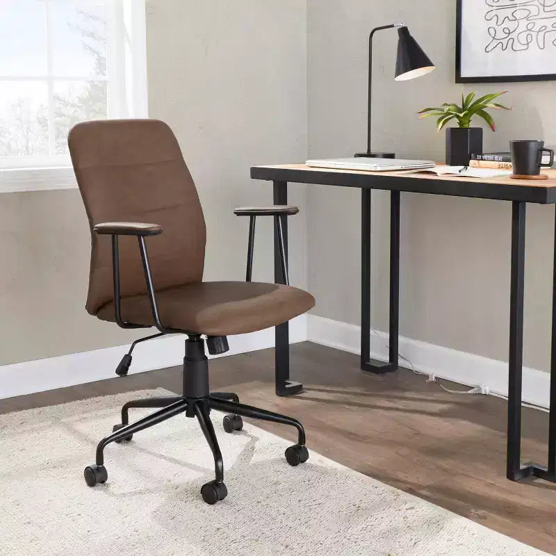 Chaise de bureau LumiSource Fredrick en métal noir/PU expresso