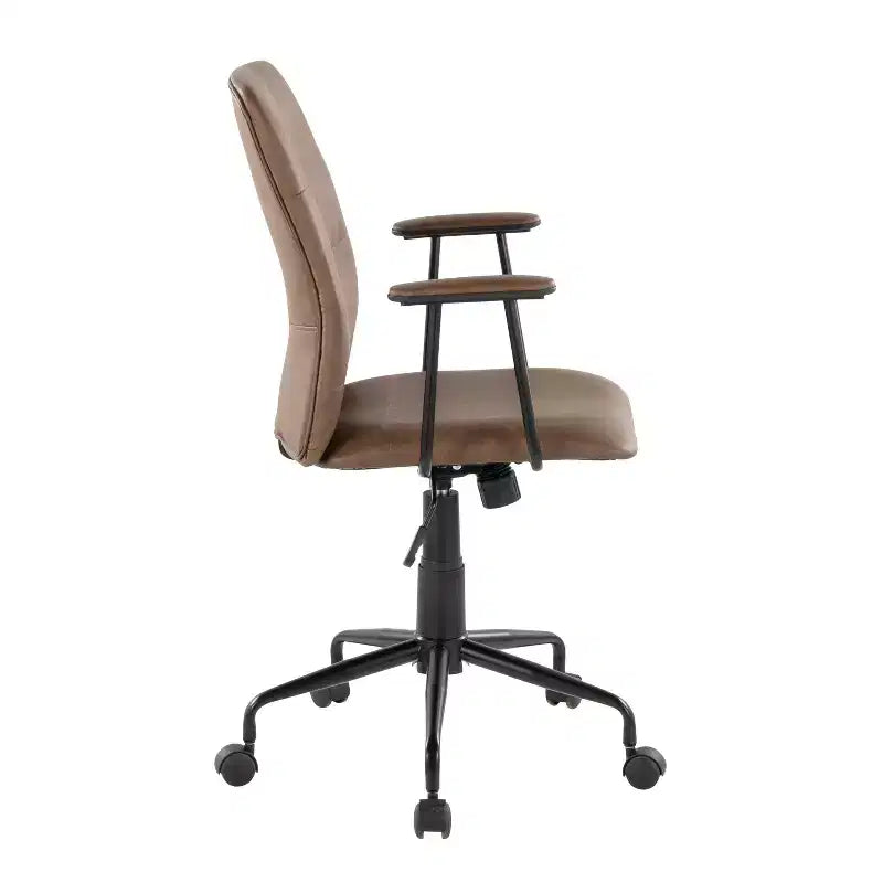 Chaise de bureau LumiSource Fredrick en métal noir/PU expresso