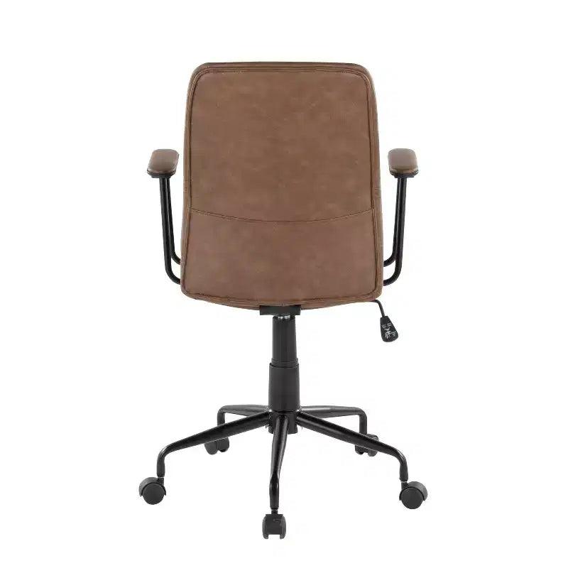 Chaise de bureau LumiSource Fredrick en métal noir/PU expresso