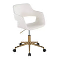 LumiSource Margarite Task Chair Gold/White PU