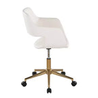 Chaise de bureau Margarite LumiSource Or/Blanc Cuir PU