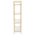 OSP Home Furnishings Étagère 60" Alios Blanc/Or : Chic, 4 tablettes, cadre métallique, surface stratifiée, mobilier de bureau moderne