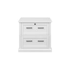 Modern Wood Lateral File Office Drawer White - Abby Collection - Martin Furniture: Shaker Doors, Bead Board Panels, Built-in Power Centers