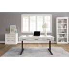 Classeur latéral moderne en bois blanc - Collection Abby - Martin Furniture : Portes Shaker, panneaux à lattes, blocs multiprises intégrés