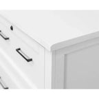 Classeur latéral moderne en bois blanc - Collection Abby - Martin Furniture : Portes Shaker, panneaux à lattes, blocs multiprises intégrés