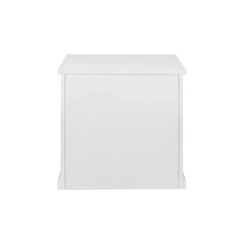 Classeur latéral moderne en bois blanc - Collection Abby - Martin Furniture : Portes Shaker, panneaux à lattes, blocs multiprises intégrés