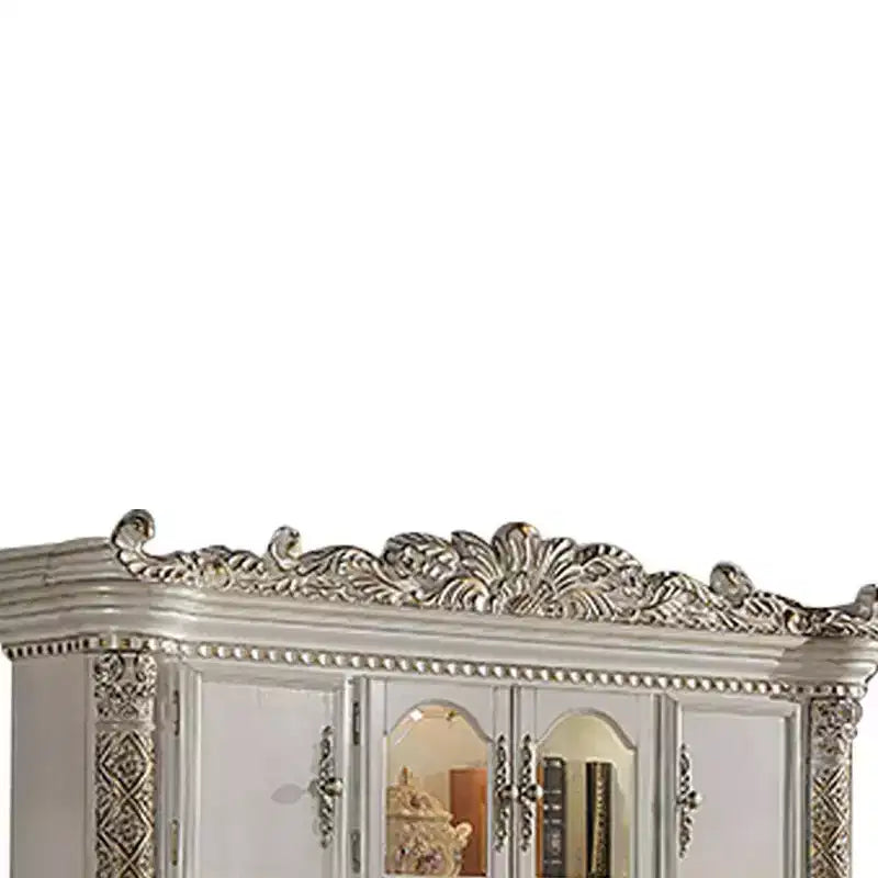 Bureaux Vendôme 89 po Fini perle antique - Meubles Acme : Bois composite, étagère de rangement ouverte, assemblage sans outils