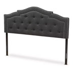 Queen Edith Modern And Contemporary Fabric Headboard Dark Gray - Baxton Studio: Nailhead Trim, Adjustable Height