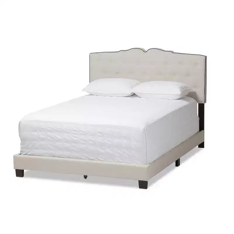 Full Vivienne Modern Bed with Headboard & Box Spring Support - Baxton Studio