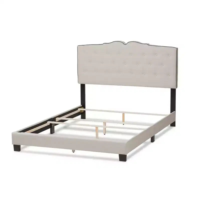 Lit moderne Vivienne grandeur nature avec tête de lit et support de sommier - Baxton Studio