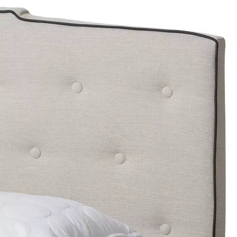 Lit moderne Vivienne grandeur nature avec tête de lit et support de sommier - Baxton Studio