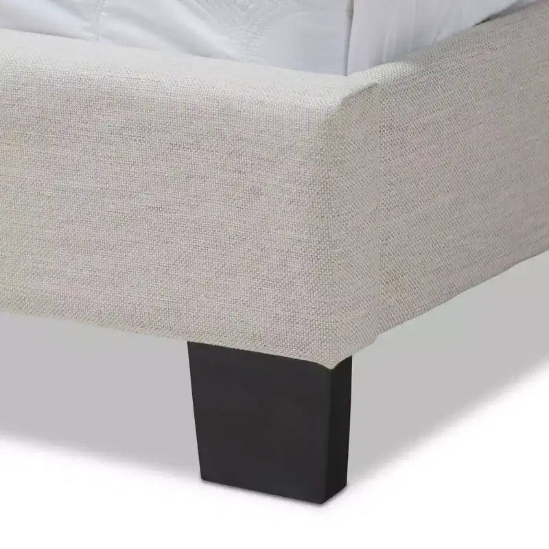 Lit moderne Vivienne grandeur nature avec tête de lit et support de sommier - Baxton Studio