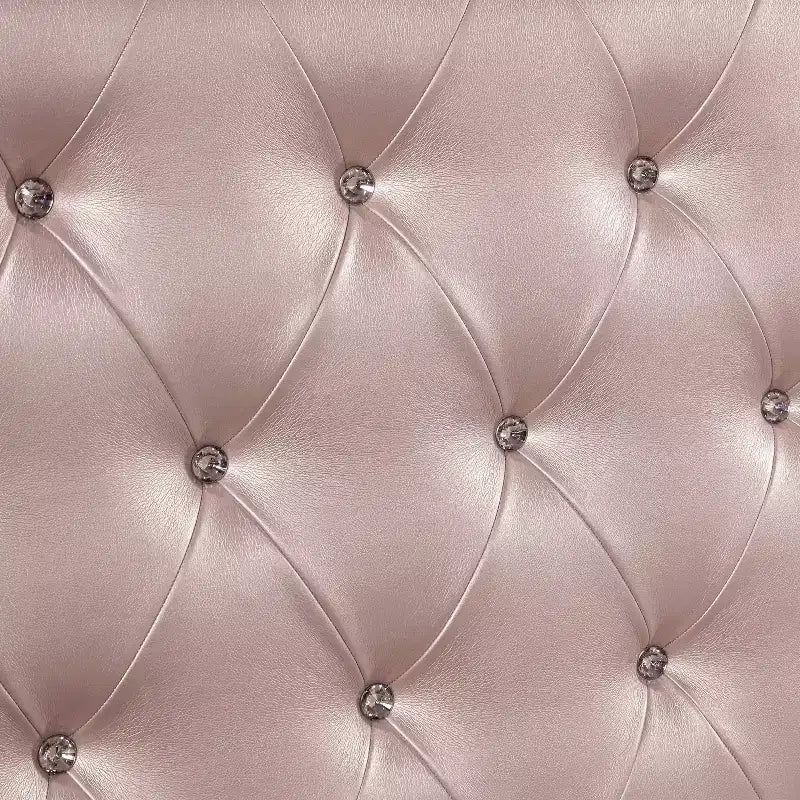 Lit Jumeau Rembourré Coleman Or Rose - HOMES: Inside + Out : Bouton en Cristal, Pied de Lit Miroir, Style Vintage
