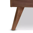Lit Plateforme King Zenon en Bois Fini Marron - Baxton Studio : Moderne Milieu de Siècle, Sommier Tapissier Non Requis