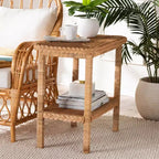 bali &amp; pari Minahasa Table d'appoint en rotin tressé Miel clair