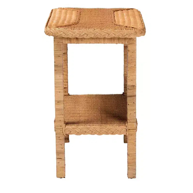 bali &amp; pari Minahasa Table d'appoint en rotin tressé Miel clair