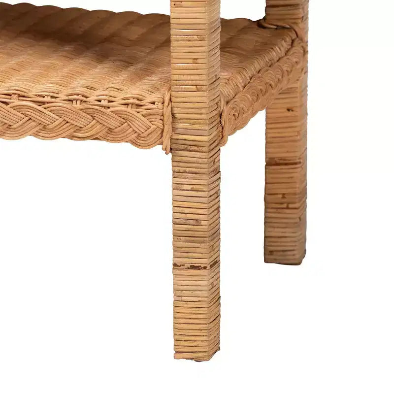 bali &amp; pari Minahasa Table d'appoint en rotin tressé Miel clair