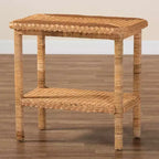 bali &amp; pari Minahasa Table d'appoint en rotin tressé Miel clair