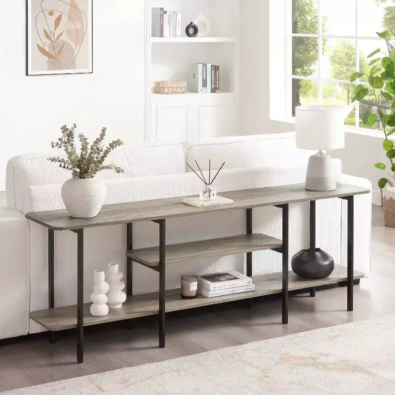 Manhattan Comfort Celine Bahut Moderne Gris Rustique 70.86"