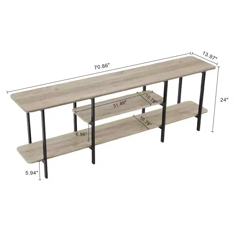 Manhattan Comfort Celine Bahut Moderne Gris Rustique 70.86"