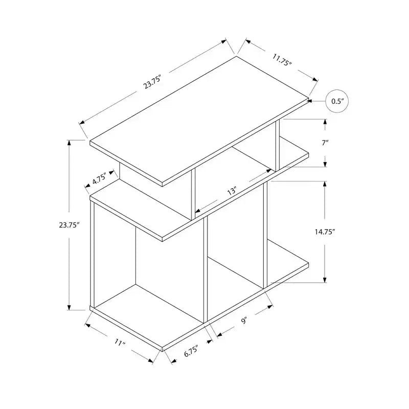 Table d'appoint – Aspect bois recyclé – EveryRoom : Style contemporain, 6 étagères, pour salle familiale
