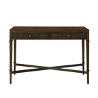 Martha Stewart Kenna Fluted 2 Drawer Storage Console Table Brown: Traditional Style, Wood Legs, 85lb Capacity
