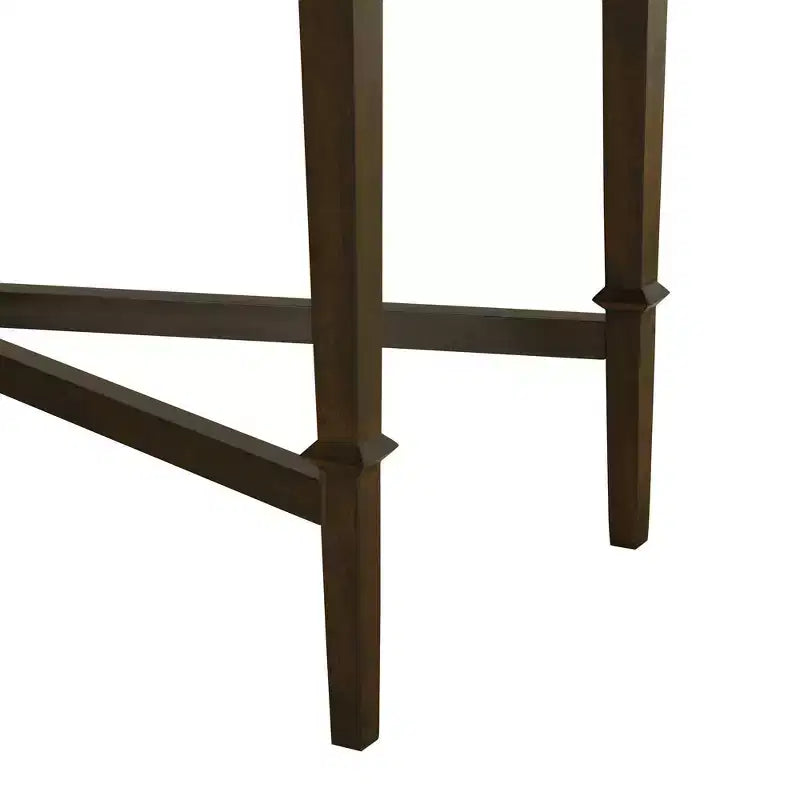 Console de rangement Martha Stewart Kenna à 2 tiroirs avec cannelures, marron : style traditionnel, pieds en bois, capacité de 38,5 kg