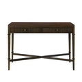 Martha Stewart Kenna Fluted 2 Drawer Storage Console Table Brown: Traditional Style, Wood Legs, 85lb Capacity