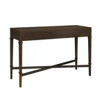 Console de rangement Martha Stewart Kenna à 2 tiroirs avec cannelures, marron : style traditionnel, pieds en bois, capacité de 38,5 kg
