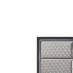 Tiroir de rangement décoratif Nicola 38 po, simili cuir argenté et fini noir – Acme Furniture