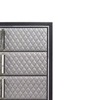 Tiroir de rangement décoratif Nicola 38 po, simili cuir argenté et fini noir – Acme Furniture