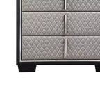 Tiroir de rangement décoratif Nicola 38 po, simili cuir argenté et fini noir – Acme Furniture