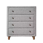 33" Cleo Decorative Storage Drawer Gray Boucle - Acme Furniture: Boucle Finish, 5 Drawers, Wood Composite, No Assembly Required