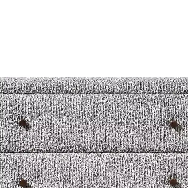 Tiroir de rangement décoratif Cleo 33" en Boucle grise - Meubles Acme : Fini Boucle, 5 tiroirs, Bois composite, Aucun assemblage requis