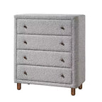 Tiroir de rangement décoratif Cleo 33" en Boucle grise - Meubles Acme : Fini Boucle, 5 tiroirs, Bois composite, Aucun assemblage requis