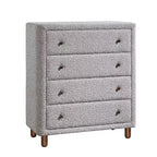 Tiroir de rangement décoratif Cleo 33" en Boucle grise - Meubles Acme : Fini Boucle, 5 tiroirs, Bois composite, Aucun assemblage requis