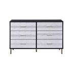47" Myles Decorative Storage Drawers Black, Silver and Gold Finish - Acme Furniture: 5-Drawer Wood Composite, No Assembly Required