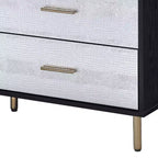 Commode décorative Myles 47 po avec tiroirs en fini noir, argent et or - Acme Furniture : Bois composite 5 tiroirs, aucun assemblage requis