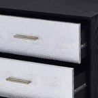 Commode décorative Myles 47 po avec tiroirs en fini noir, argent et or - Acme Furniture : Bois composite 5 tiroirs, aucun assemblage requis