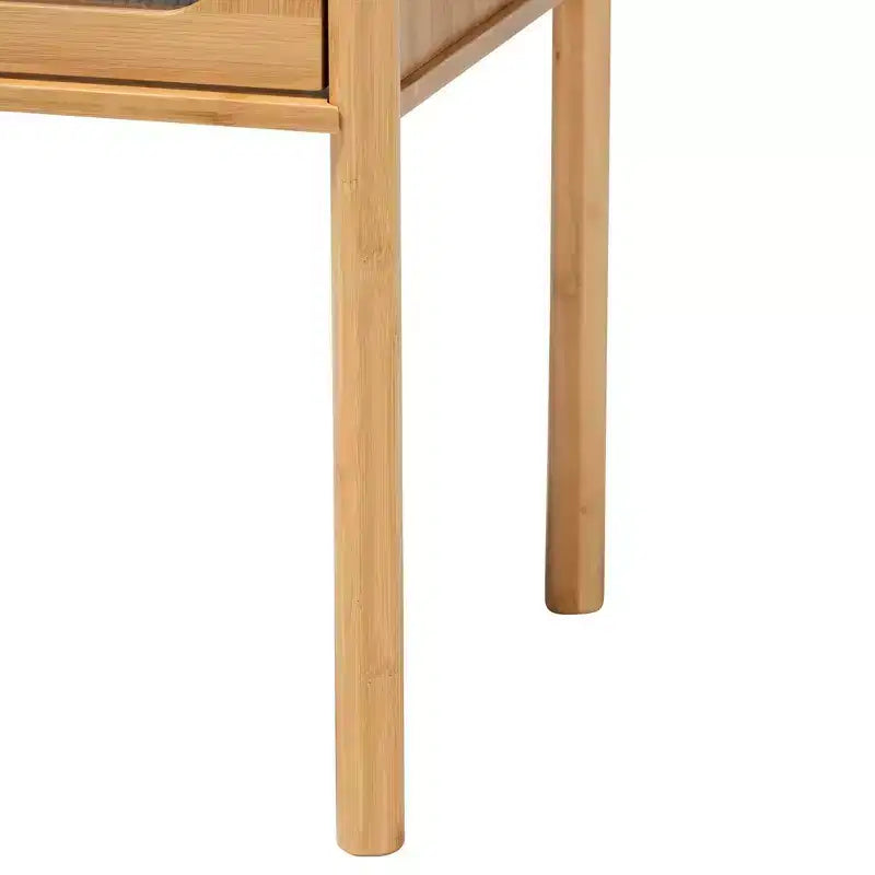 Table d'appoint à 1 tiroir en bois de bambou Naresh Naturel Brun - Baxton Studio