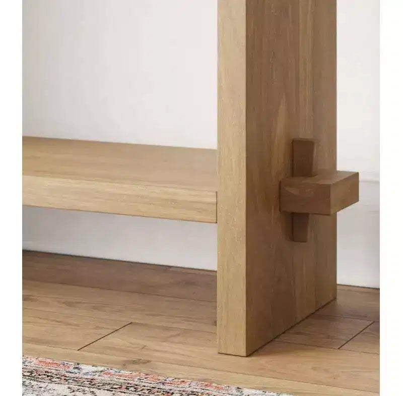 Nathan James Lot de 2 consoles en bois Virgo, lot de 2, marron clair