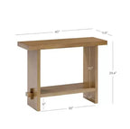 Nathan James Lot de 2 consoles en bois Virgo, lot de 2, marron clair