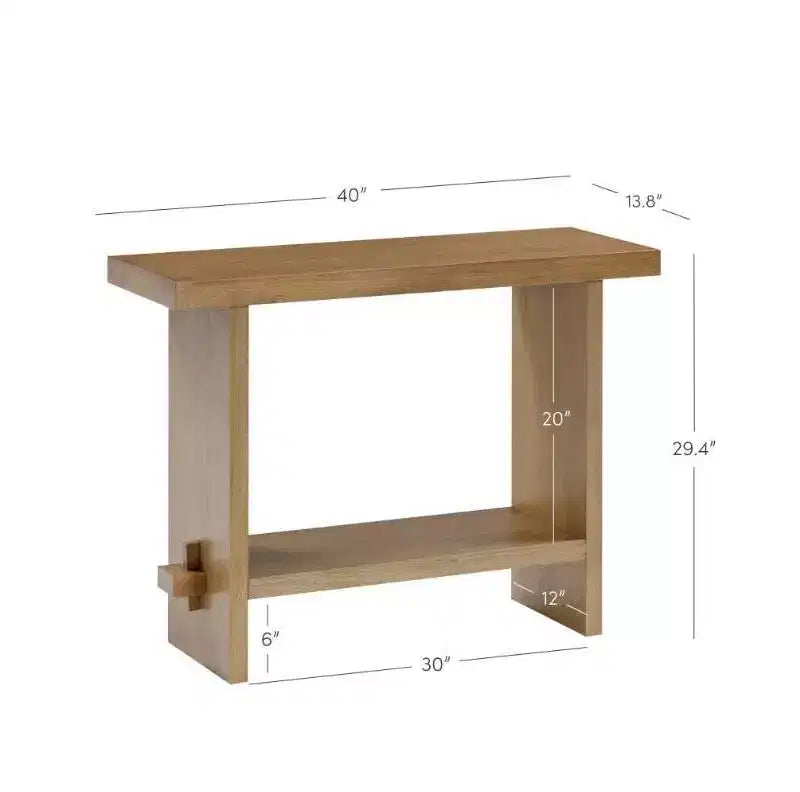 Nathan James Lot de 2 consoles en bois Virgo, lot de 2, marron clair