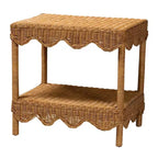 bali & pari Oteria Table d'appoint festonnée en rotin Miel clair