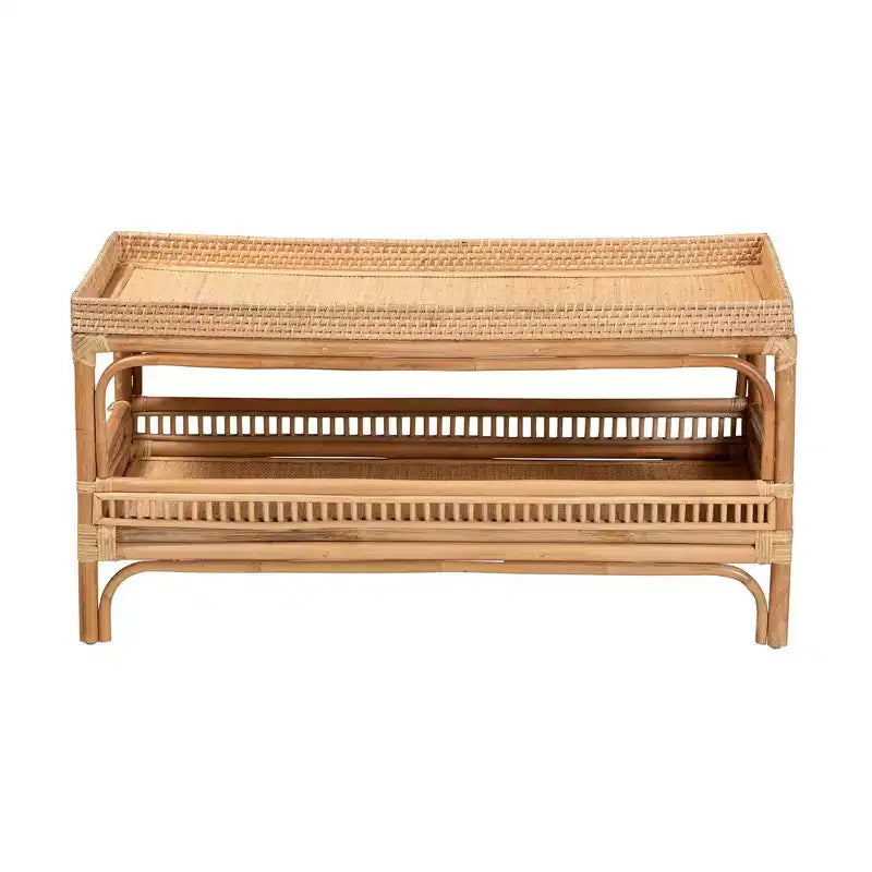 bali & pari Table Basse en Rotin Naturel Lombok Naturel : 50 cm de haut, aucun assemblage requis, design à base en forme, 8 kg