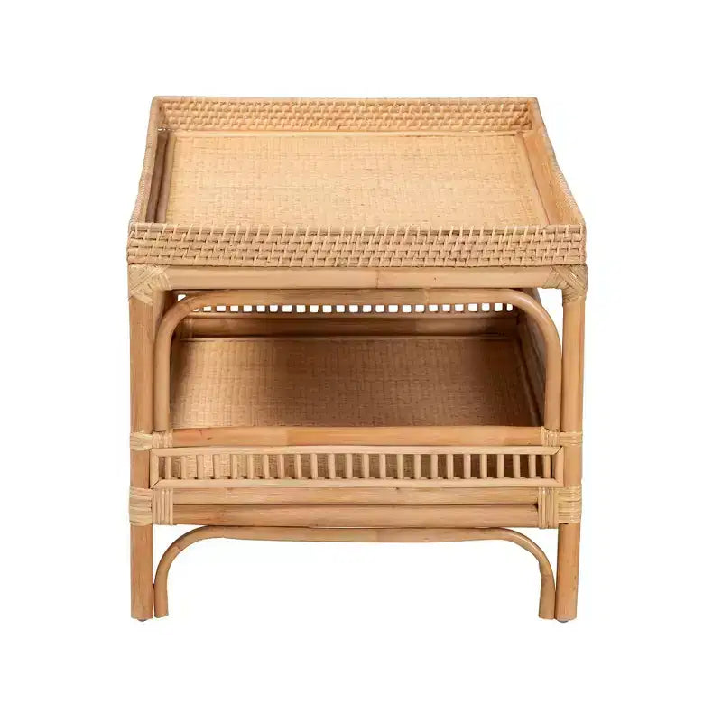 bali & pari Table Basse en Rotin Naturel Lombok Naturel : 50 cm de haut, aucun assemblage requis, design à base en forme, 8 kg