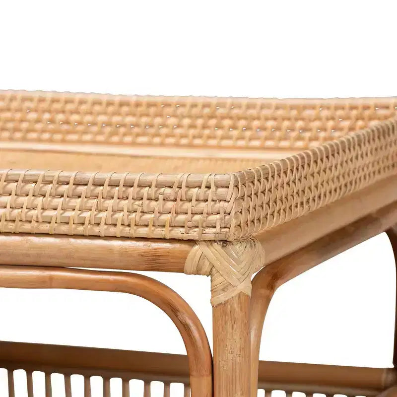 bali & pari Table Basse en Rotin Naturel Lombok Naturel : 50 cm de haut, aucun assemblage requis, design à base en forme, 8 kg